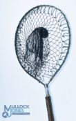 Vintage bamboo handle Simplex pattern trout landing net, 30