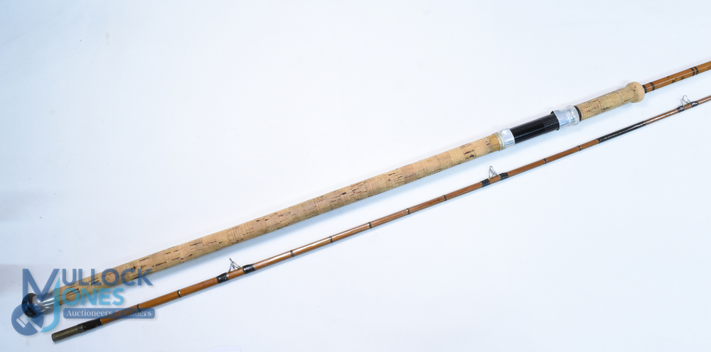 A split cane Avon style rod, inscribed in Indian ink "B James & Son" Avon ? 10ft 2pc 32" mushroom