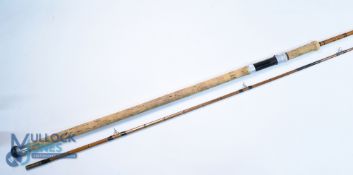 A split cane Avon style rod, inscribed in Indian ink 