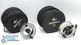 Snowbee XS Large Arbour 340 fly reel and spool in silver finish, counter balance weight, quick