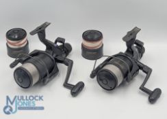 2x Chimano GT 4000 Baitrunner fixed spool reels, both with spare spools, good bails and rear