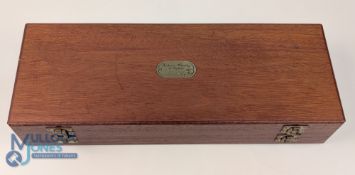 Richard Wheatley Wooden Fly Box, well-made hard wood double lidded box with multi sections for flies