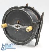 Hardy Bros early Silex Dingley 4 ½” reel stamped D internally, with smooth alloy foot, twin handle