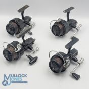 A collection of Mitchell fixed spool reels all LHW, all with good bails and in need of a service,