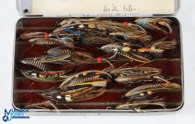 Richard Wheatley slim alloy Kilroyo Patent fly box with 21 flies previously owned by Dr John