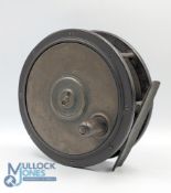 c1880 a large scarce 6” Loch Tay Trolling Reel in ebonite and brass construction, by Horwood