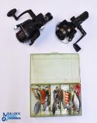 2 Fixed Spool Spinner reels, a Ryobi GN1 graphite reel, Shakespeare Beta 30Rd reel -both run well,