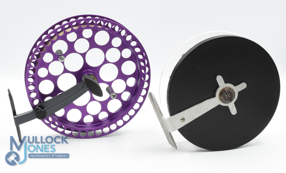 DAM Quick RBL 150 large purple centre pin reel, 6" narrow ventilated spool, rear seat on stanchion - Image 2 of 2