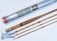 H L Leonard Maker, sole agent for William Mills & Son, 10' 3 piece split cane bamboo fly rod,