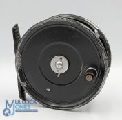 Hardy Bros 4” Uniqua Salmon Fly Reel c1950 ribbed brass foot, quick release spool