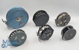 A collection of centre pin/fly reels, as follows: 4 3/4