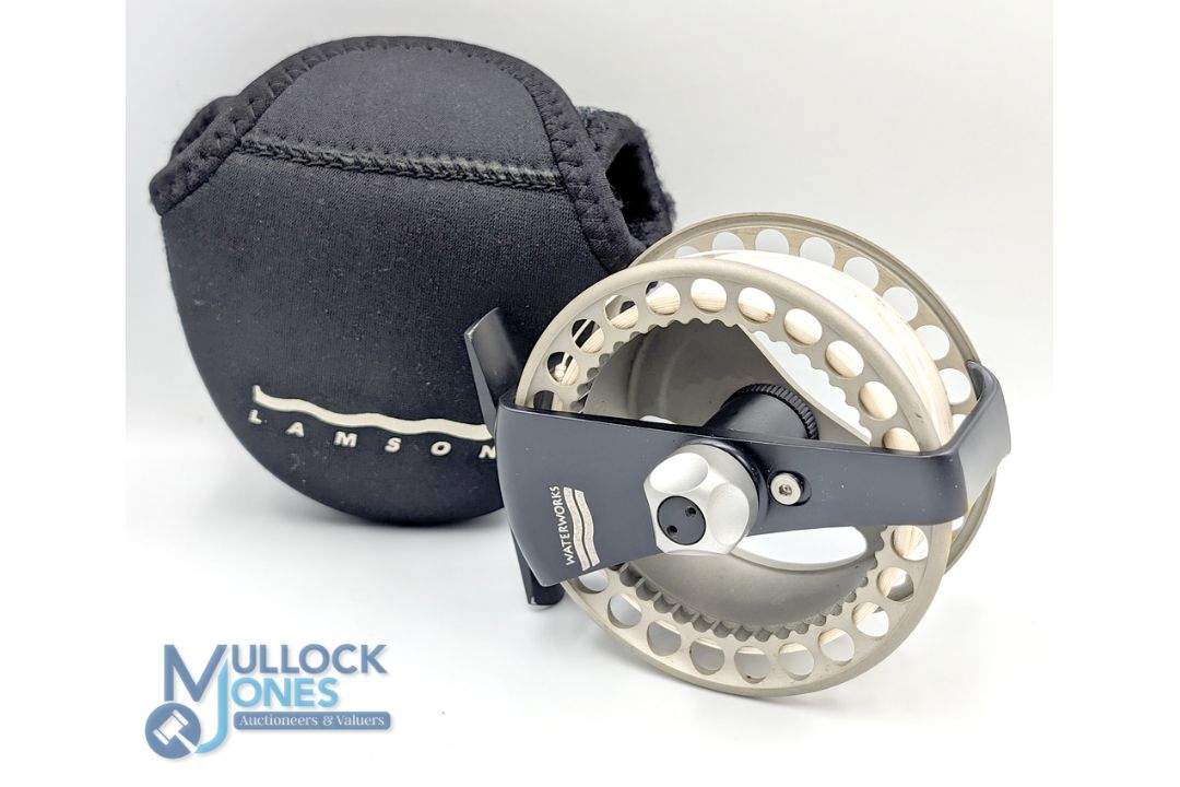 A fine and rare Lamson Waterworks Hard Alox F2 303 601 alloy trout super lightweight fly reel, 3 1/ - Image 1 of 2
