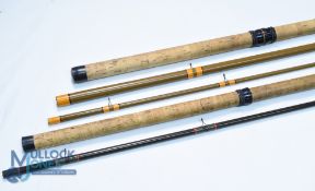 Lee Gibbs hollow glass trotter rod 12ft 62 3pc 252 handle with alloy sliding fittings, lined stand