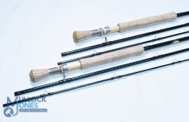 Two Silver Creek Silver Stream, Silver Stream, 10' 3-piece graphite travel rods, line #7/8, shrink