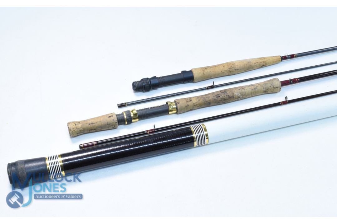 Leeds Rimfly carbon trout fly rod A5042, 8ft 2pc line 5/6#, uplocking reel seat, lined rings - Image 1 of 2
