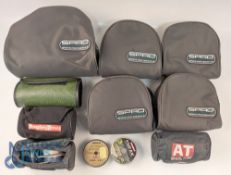 Spro Reel Bags a selection 5 assorted sized bags with 3 bags of leaders line spools in nylon