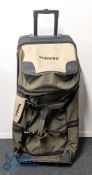 Fishing Tackle Bag, a large Snowbee multi pocketed travel trolley bag/case with good wheels, in used