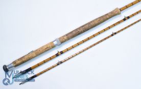 J J S Walker Bampton Makers, Alnwick split cane sea trout/light salmon fly rod No 30730 11ft 3pc 18