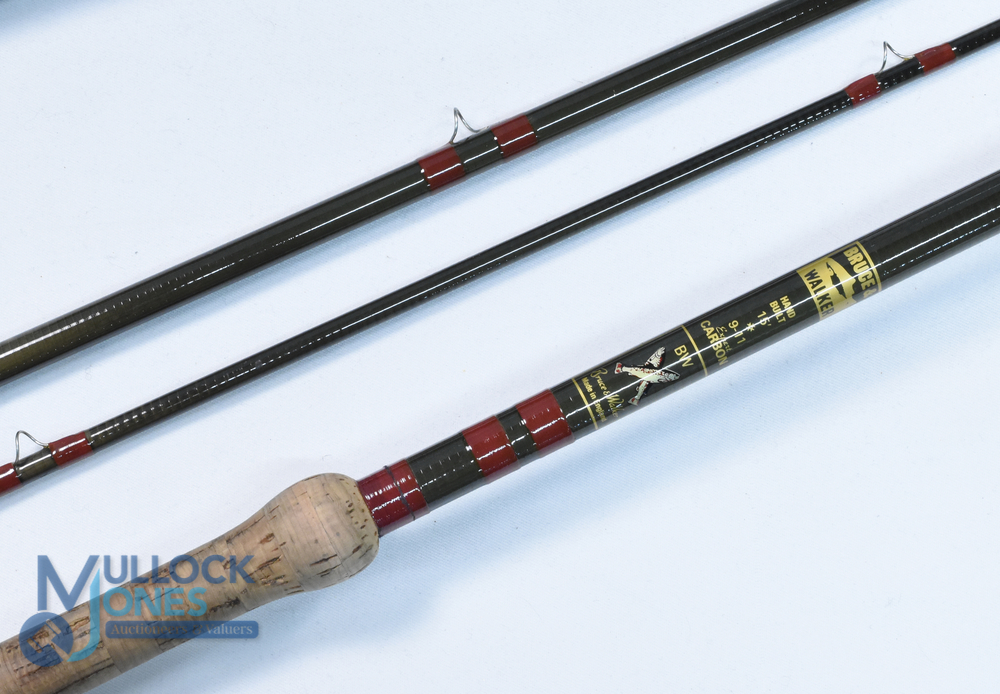 Bruce & Walker Expert carbon hand built in England salmon fly rod 15ft 3pc line 9/11# 24" handle - Image 2 of 3