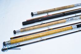 A collection of spinning and course rods, as follows: all are complete with cloth bags and ready