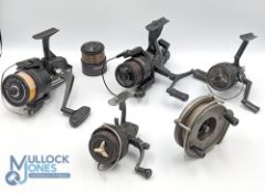 Abu Cardinal 157 fixed spool reel LHW, good bail, rear tensioner, runs well, very light use; Shimano