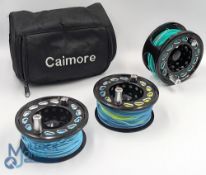 Airflo Xceed 10/12 alloy salmon fly reel with 2 spare spools, 4 1/4