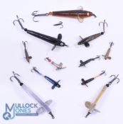 Collection of 12 vintage Devon minnows including Herbert Hatton 2.5