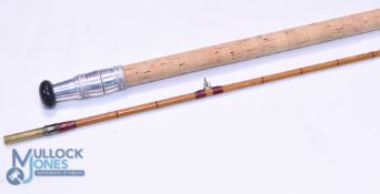 Milward Finmaster 9' 2-piece split cane spinning/Avon rod, in fine condition, burgundy close