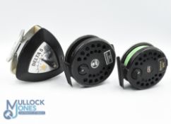 A collection of Abu Fly Reels as follows: Delta 5 triangle reel lever tensioner, on/off check,