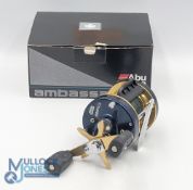 Abu Ambassadeur 6601 C4 blue/gold No 15001610 LHW, twin handles in correct box with instructions,