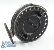 Unnamed Homer style alloy centre pin/trotting reel (remnants of Sovereign label to rear) 4 1/8