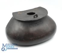 18th c Pot Belly leather creel 11