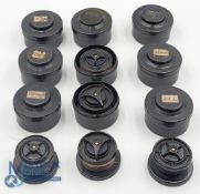 A collection of Mitchell spools: 7x in cases; 5x no cases (12)