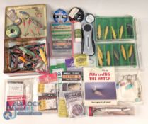 Qty of Fishing Accessories and Tackle, with noted items of Devons, Rapala silver lure, pocket