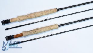 Pair of Airflo Classic High Modulus Carbon 10' 2 piece fly rods, lines #7/8, lined and loop