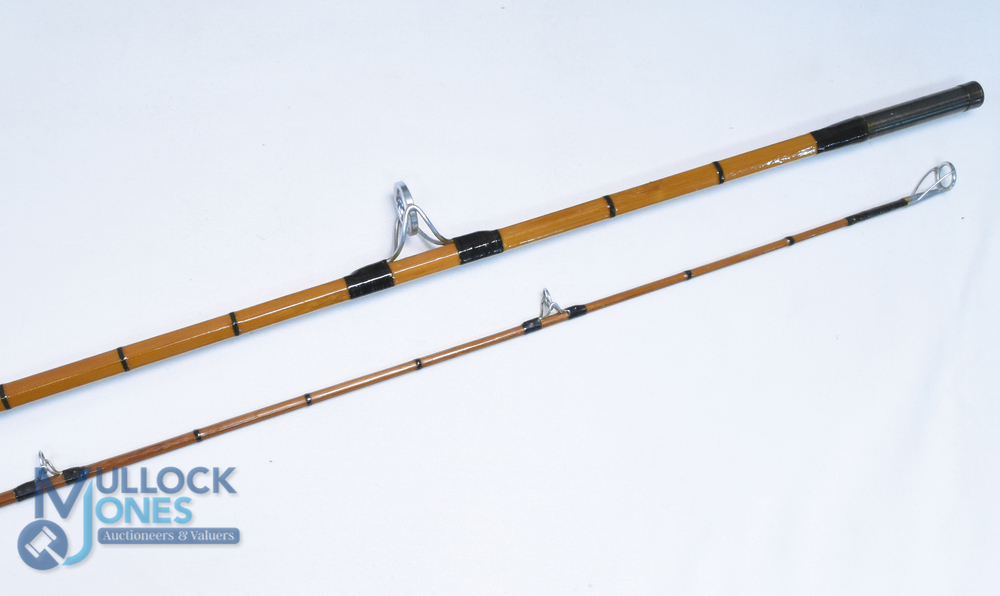 A split cane Avon style rod, inscribed in Indian ink "B James & Son" Avon ? 10ft 2pc 32" mushroom - Image 3 of 3