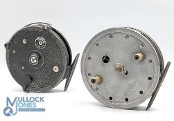 Allcock Perfection Flick Em 4” Reel c1930 twin handle, stag logo to reverse, on/off check to rear