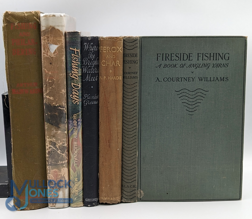 6 Period Fishing Books, to include Fireside Fishing A Courtney Williams 1928, River Diary Dorothea