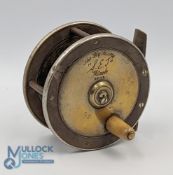 The Fly Fishers Winch by S E J - brass and ebonite reel, 2 3/4