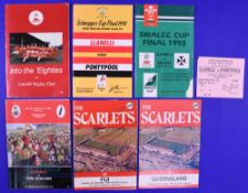 Llanelli WRU Cup etc Rugby Programmes (22): 13 issues v Swansea, 1981-1992, plus one at Neath; '