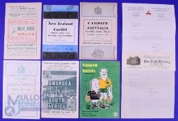 1951-1981 Tourists in Wales Rugby Programmes (8): Wales v S Africa, 1951; Cardiff v NZ 1953 (home