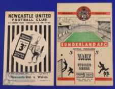 1953/54 Wolverhampton Wanderers (championship season) away match programmes v Sunderland,
