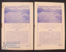 1950/51 Shrewsbury Town Div. 3 (N) home match programmes v Rotherham Utd (2nd December), York