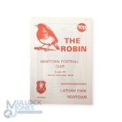 1982/83 Newtown FC v Manchester Utd friendly match programme 23 October 1982, autographed by the