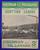 1950/51 Hibernian v Third Lanark Scottish League Div. 'A' match programme 17 March 1951; slight