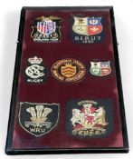 Selection of Rugby Blazer Badges to include 1955 British Lions, USA Tour 1977, Welsh Rugby Union 6