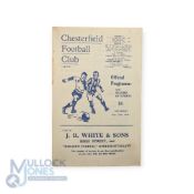 1945 Football League Cup semi/final Chesterfield v Manchester Utd 4 page match programme 12 May