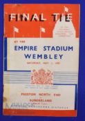 1937 FA Cup Final Preston North End v Sunderland match programme 1 May 1937 at Wembley; heavy rust