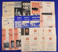 Collection of Leyton Orient (Orient) home programmes 1955/56 Millwall, 1957/58 Reading (FAC), 1959/