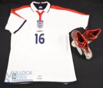 17th November 2004 Spain v England player issued No 16 Owen Hargreaves short sleeve Shirt (L) he was